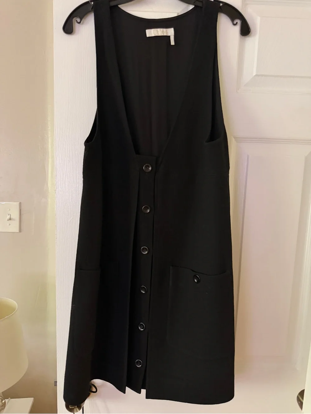 Chloé Black Wool Button Front Pinafore Runway Collection Jumper - Picture 9 of 11